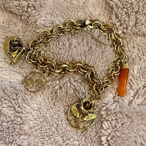 Antique Gold Charm Bracelet